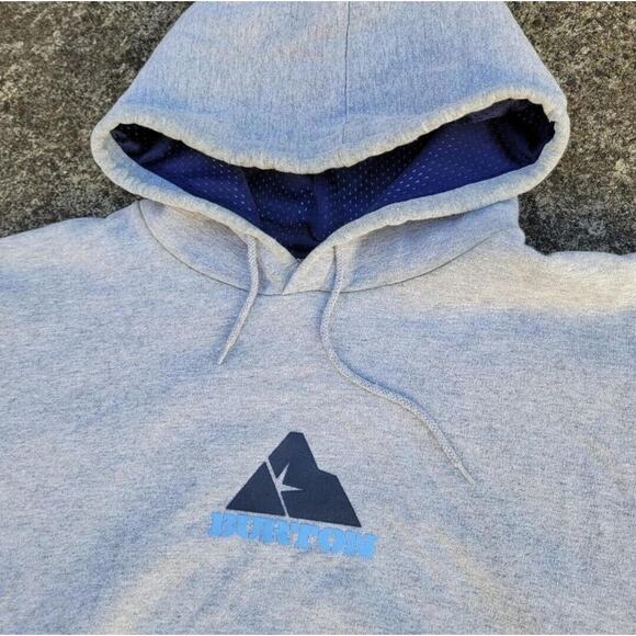 Vtg Y2k Burton Star Logo Hoodie Sweatshirt Gray XL Skate Snowboard Gorp - Picture 2 of 4